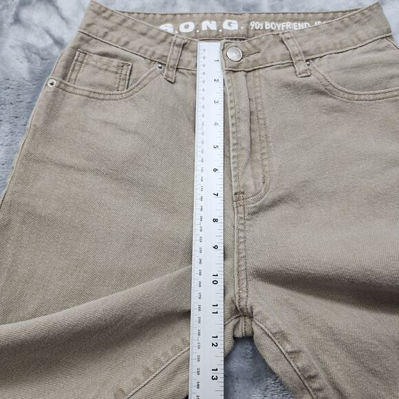 S.O.N.G. Jeans Women 5/27 Tan 90s Boyfriend Cargo Utility High Rise Straight Leg - Picture 11 of 14